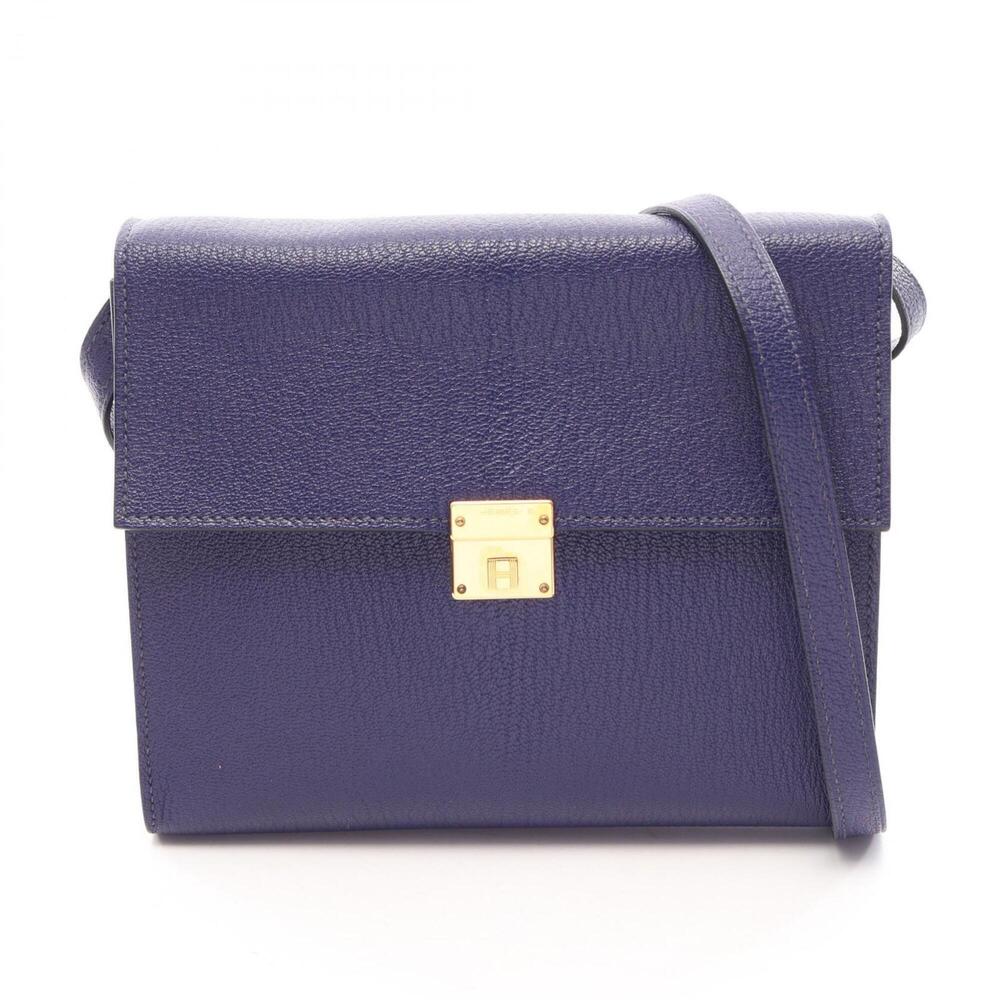 Hermes HERMES Click 16 Shoulder Bag Handbag Leather Chevre Women's Blue H0735...